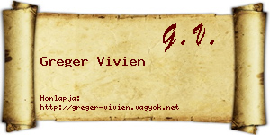 Greger Vivien névjegykártya